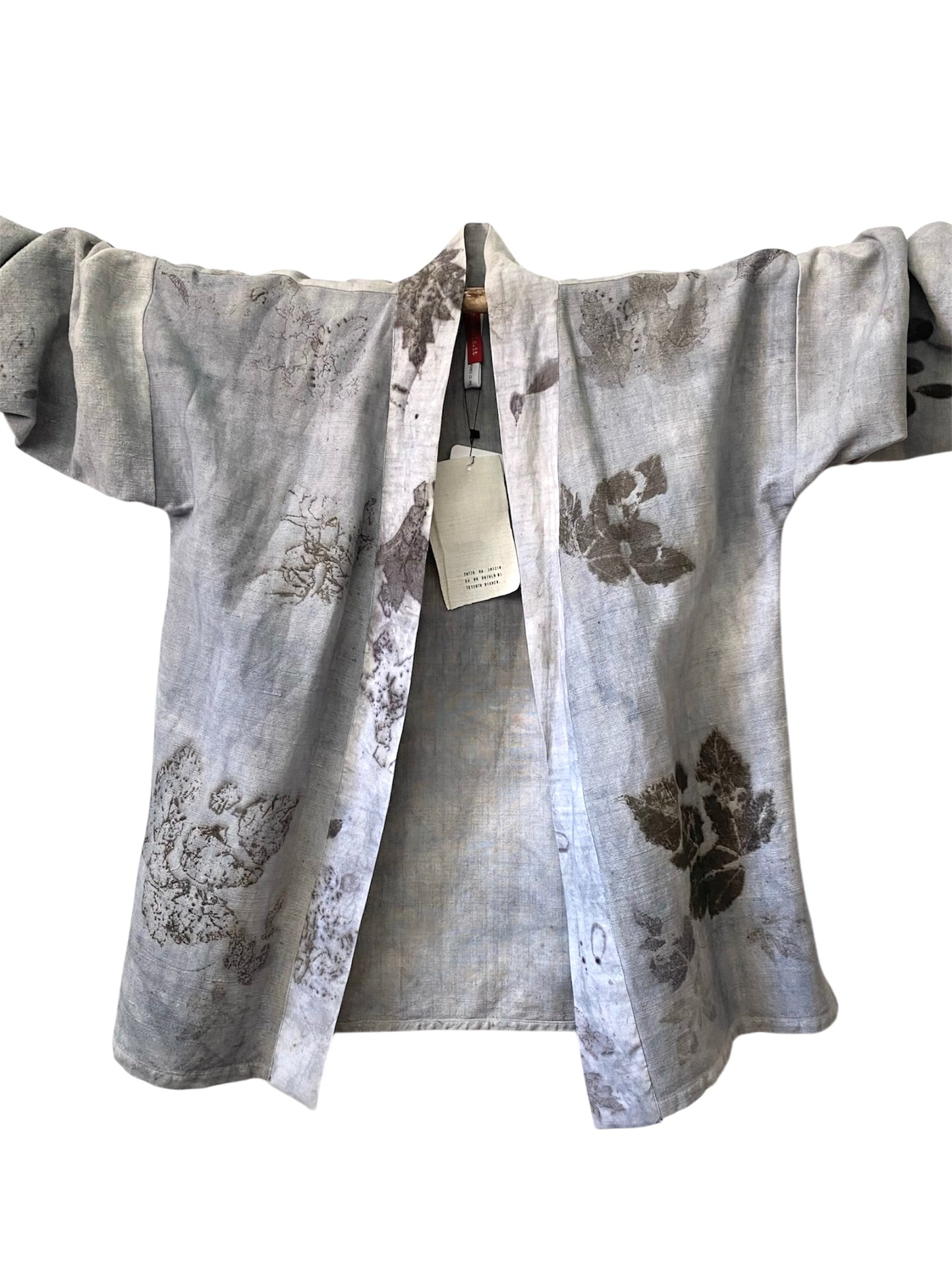 Kimono cotone grezzo tintura e stampa naturale