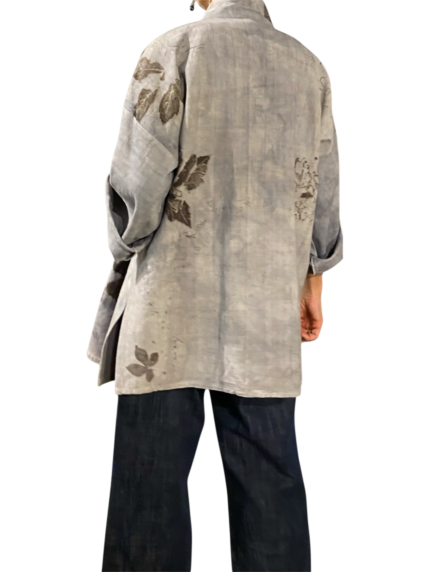 Kimono cotone grezzo tintura e stampa naturale