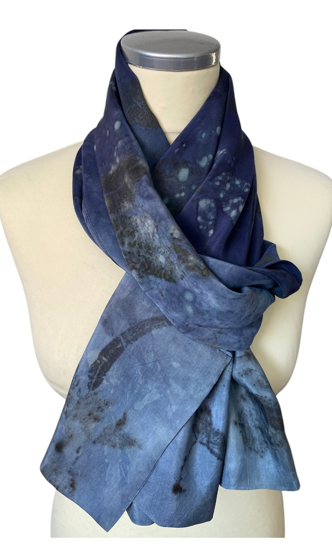 Sciarpa seta indaco tintura naturale