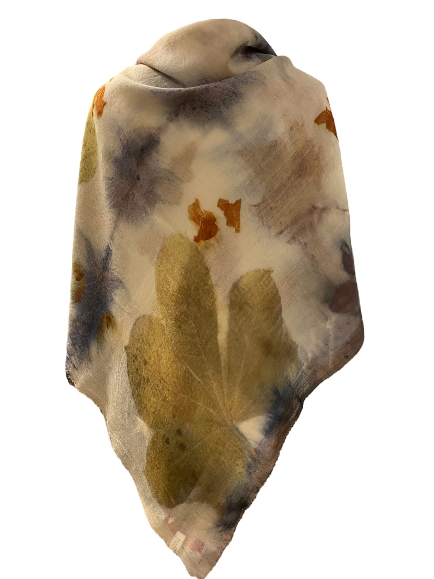 Maxi foulard lana tintura e stampa naturale