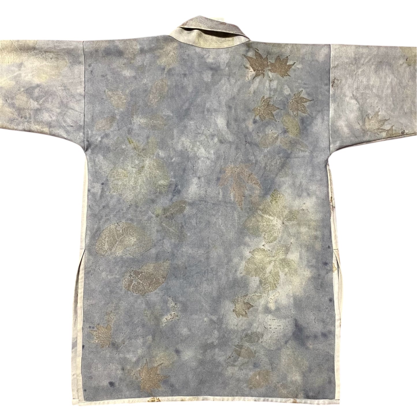 Giacca cappotto sfoderato stampa e tintura naturale