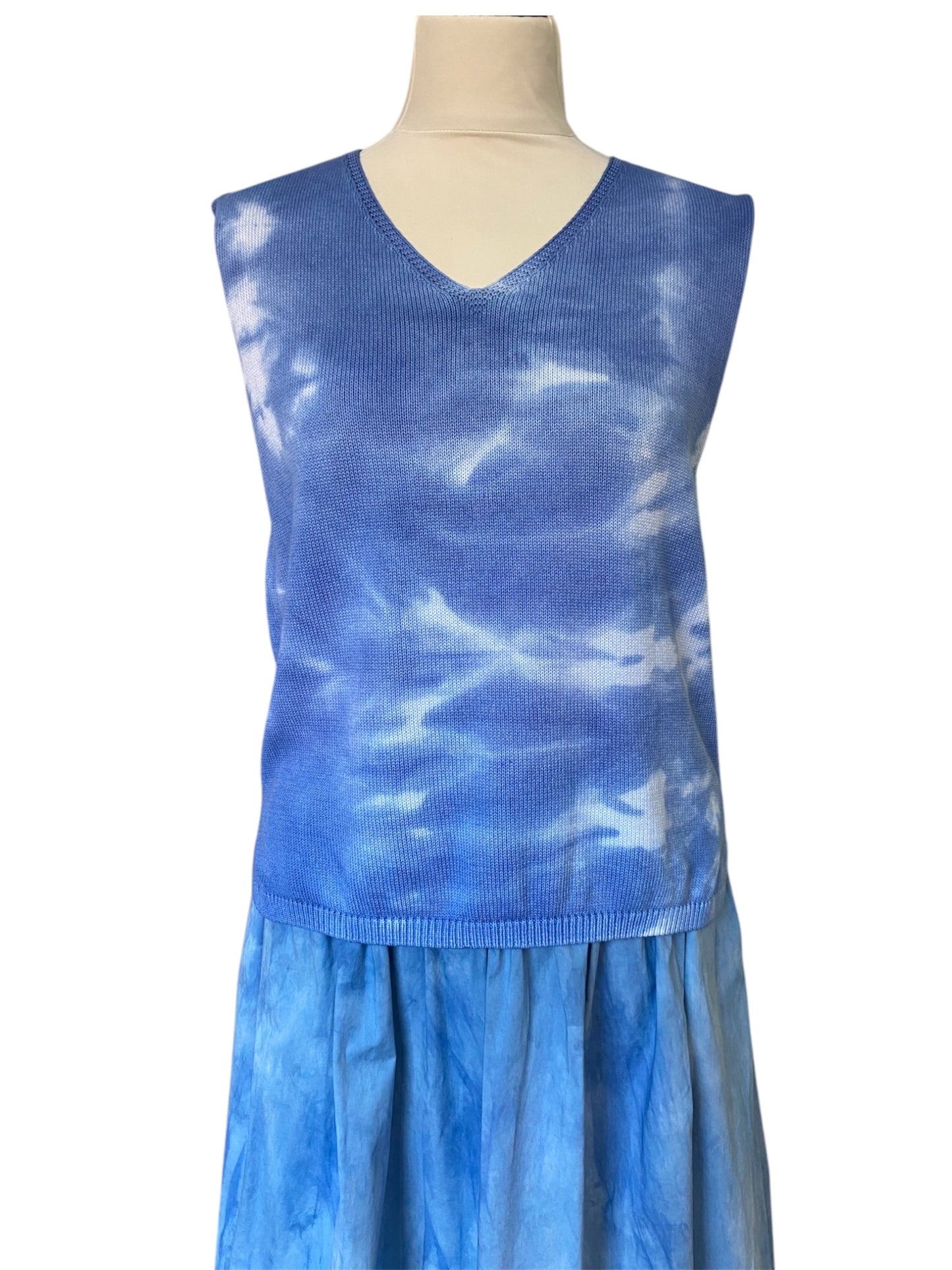 Gilet cotone maglia tintura naturale