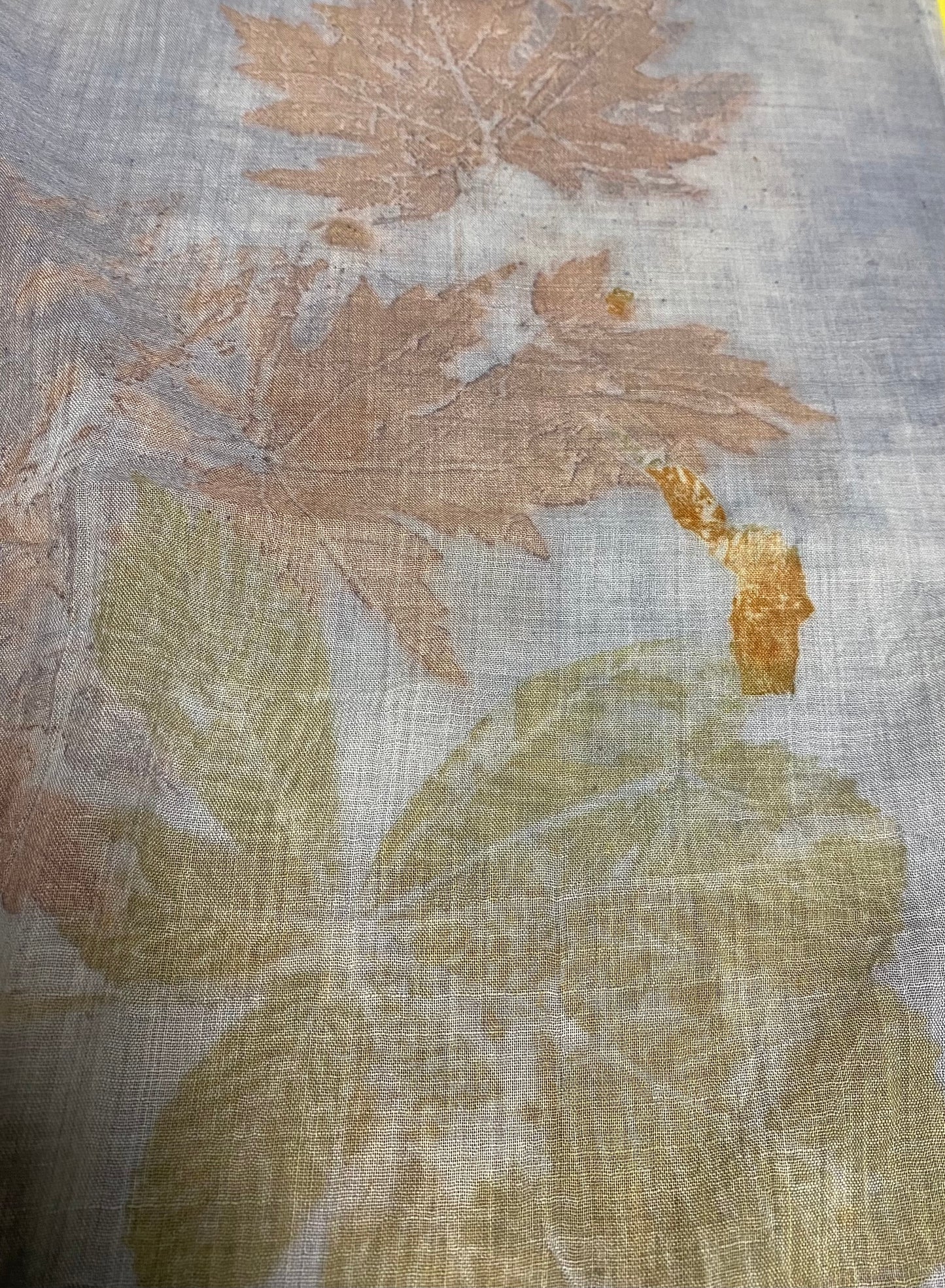 Foulard maxi tintura e stampa naturale