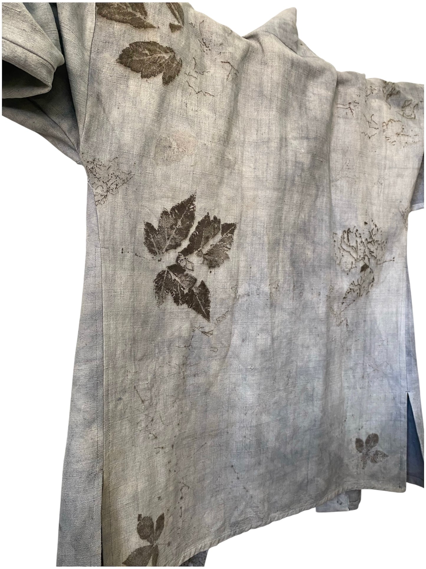 Kimono cotone grezzo tintura e stampa naturale