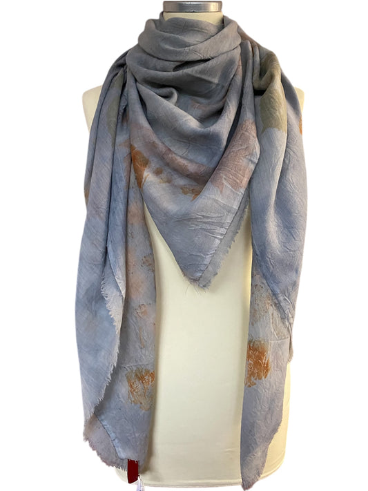 Foulard maxi tintura e stampa naturale