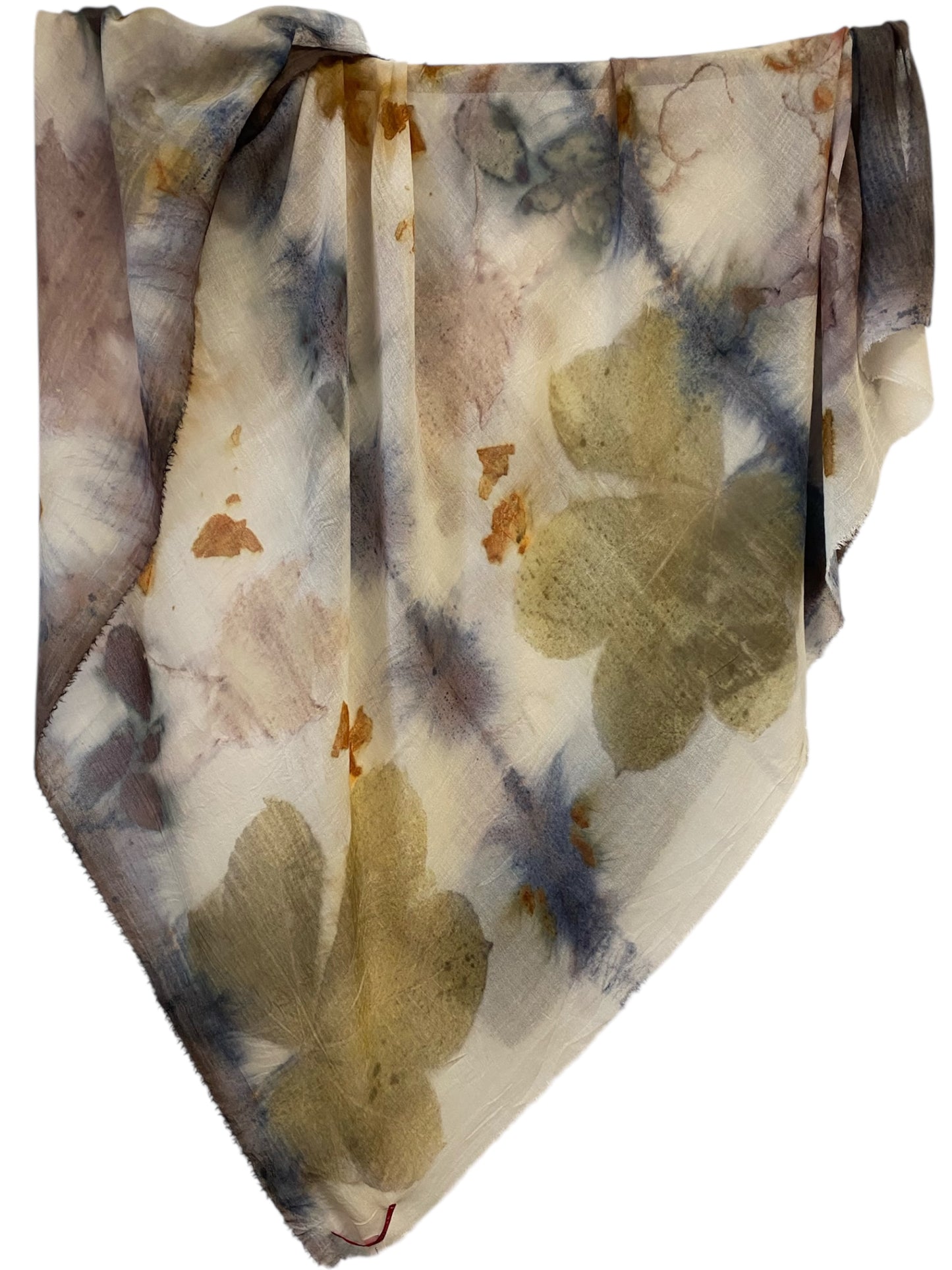 Maxi foulard lana tintura e stampa naturale