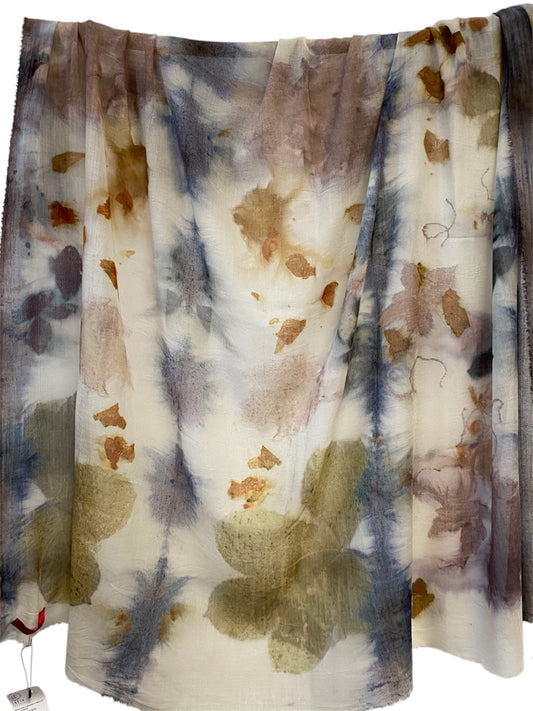 Maxi foulard lana tintura e stampa naturale