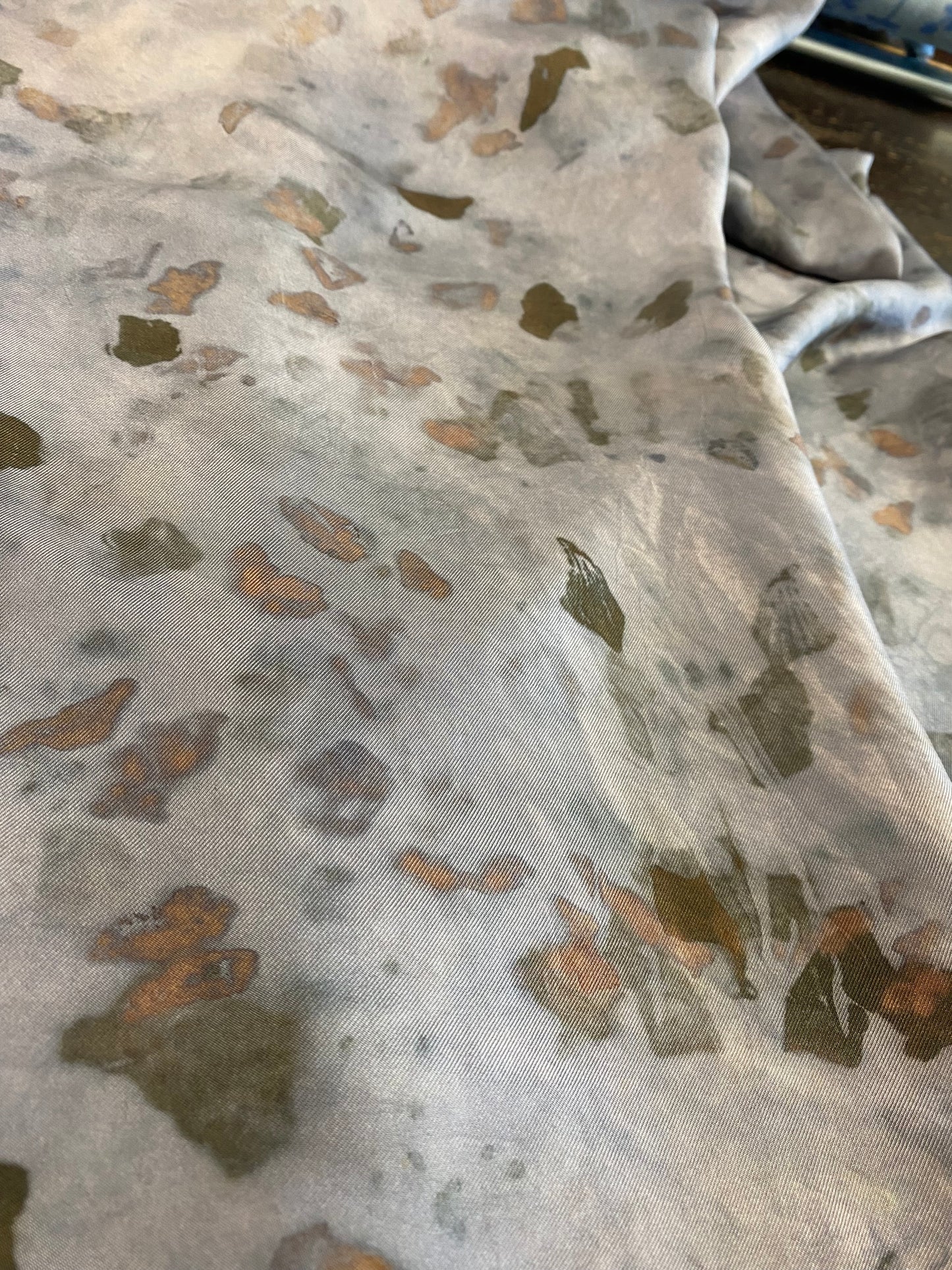 Gonna seta portafoglio stampa e tintura naturale