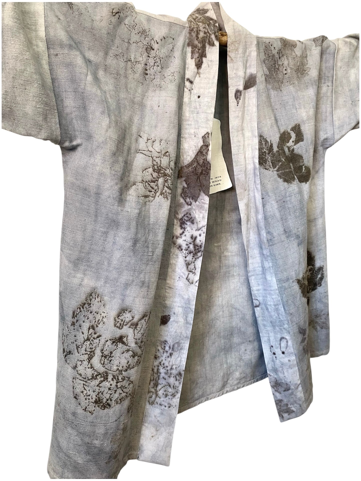Kimono cotone grezzo tintura e stampa naturale