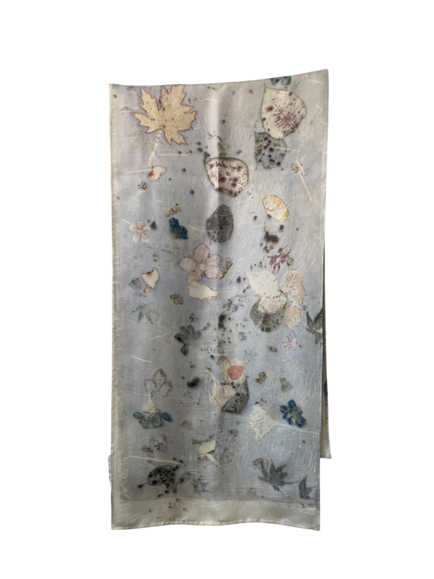 Sciarpa seta tintura e stampa naturale