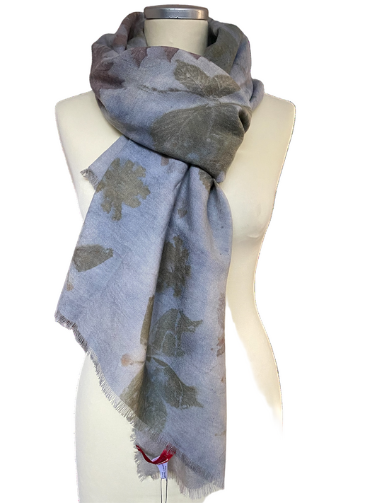 Stola lana tintura e stampa naturale