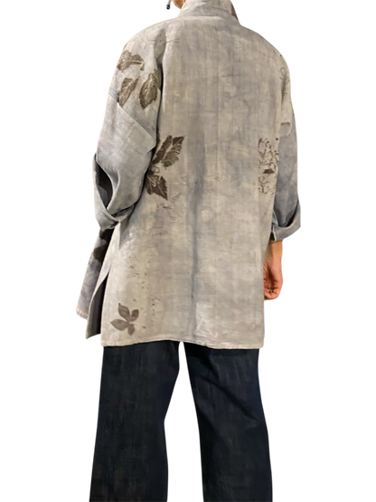 Kimono cotone grezzo tintura e stampa naturale