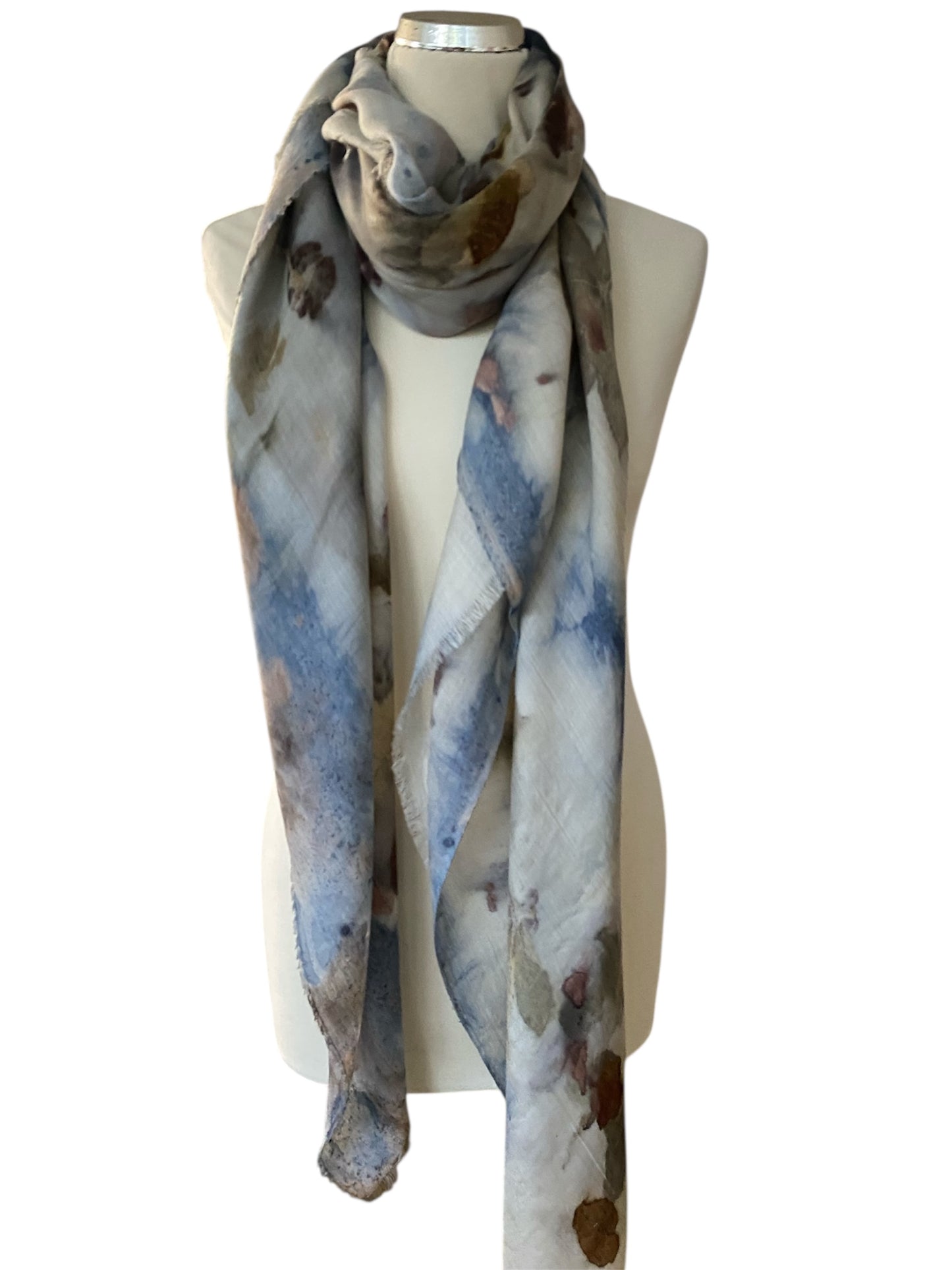 Stampa e tintura naturale maxi foulard