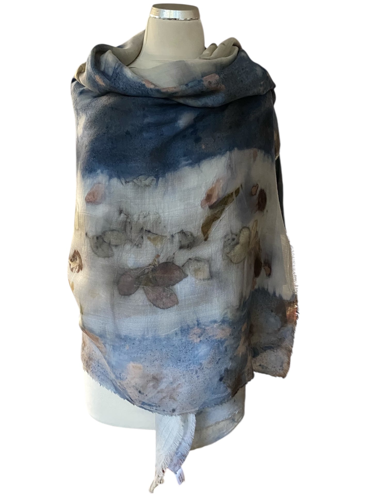 Stampa e tintura naturale maxi foulard