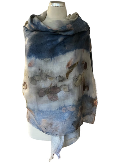 Stampa e tintura naturale maxi foulard