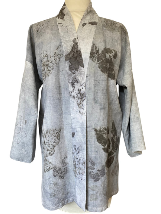 Kimono cotone grezzo tintura e stampa naturale