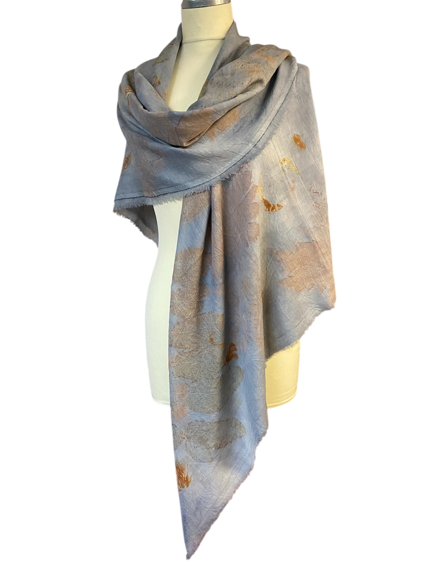 Foulard maxi tintura e stampa naturale