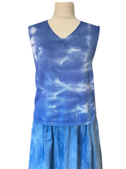 Gilet cotone maglia tintura naturale