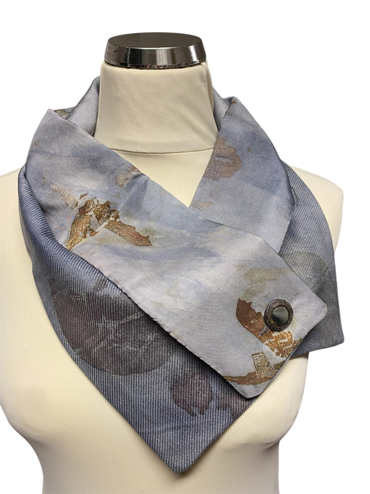 Collo lana tintura e stampa naturale