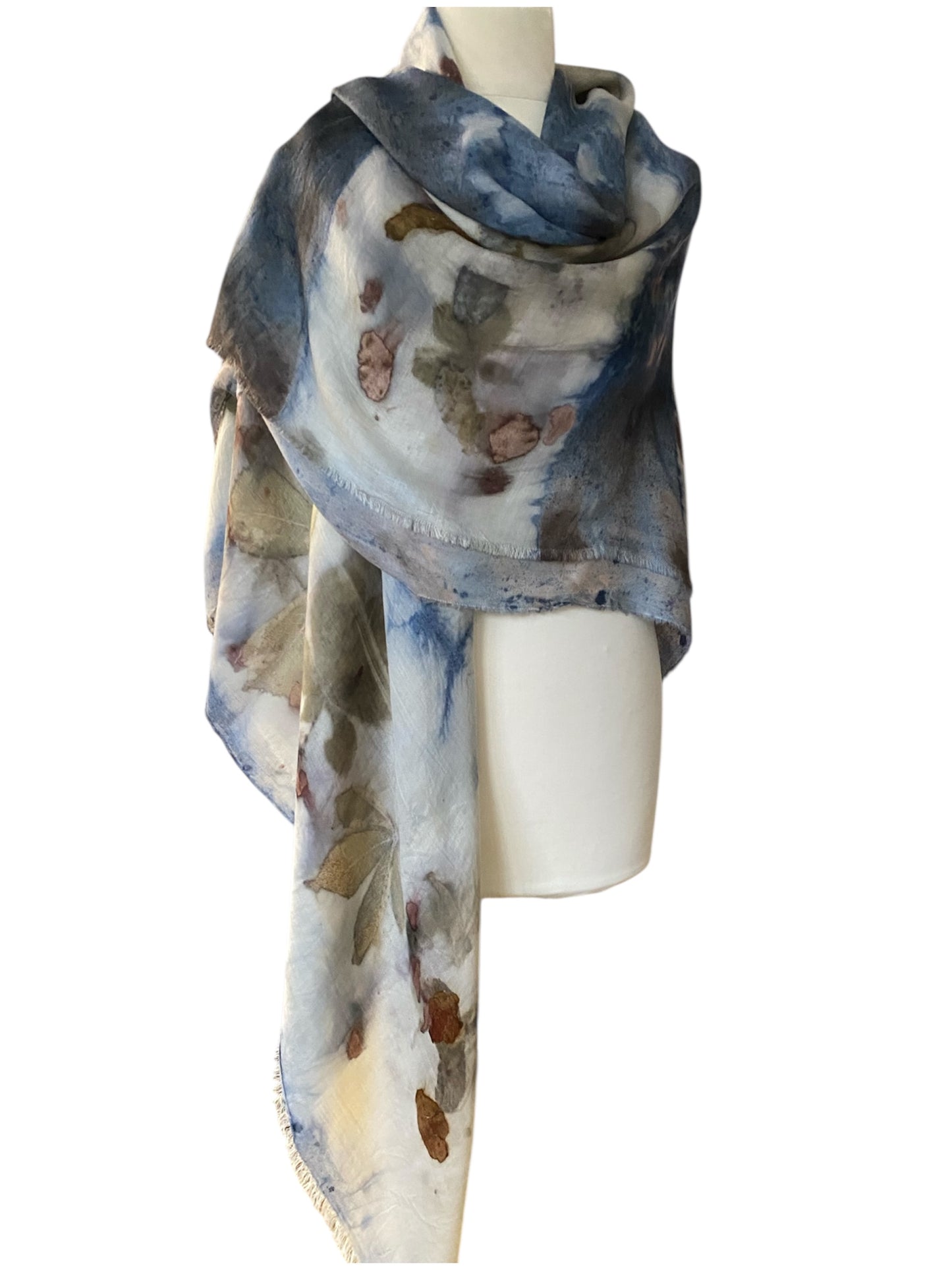 Stampa e tintura naturale maxi foulard