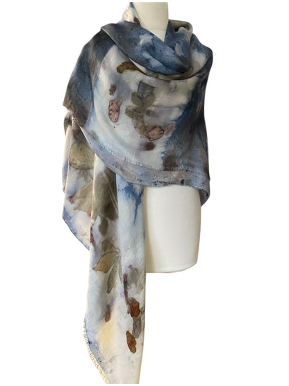 Stampa e tintura naturale maxi foulard