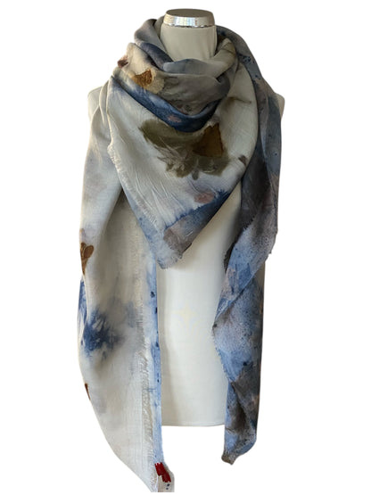 Stampa e tintura naturale maxi foulard