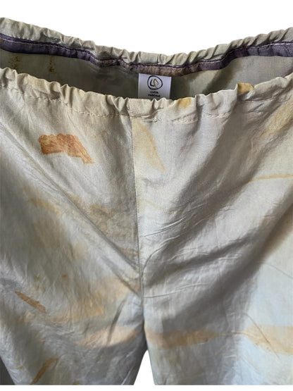 Pantalone, seta stampato e tinto con la natura