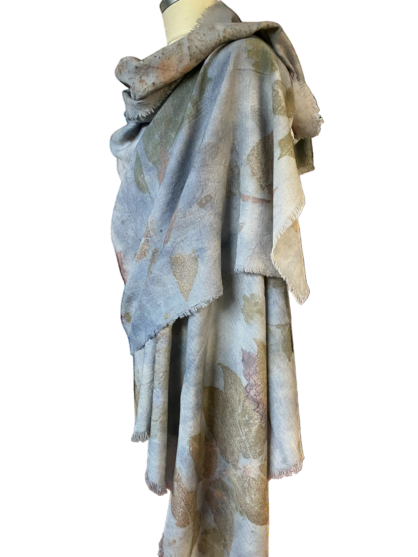 Stola lana tintura e stampa naturale