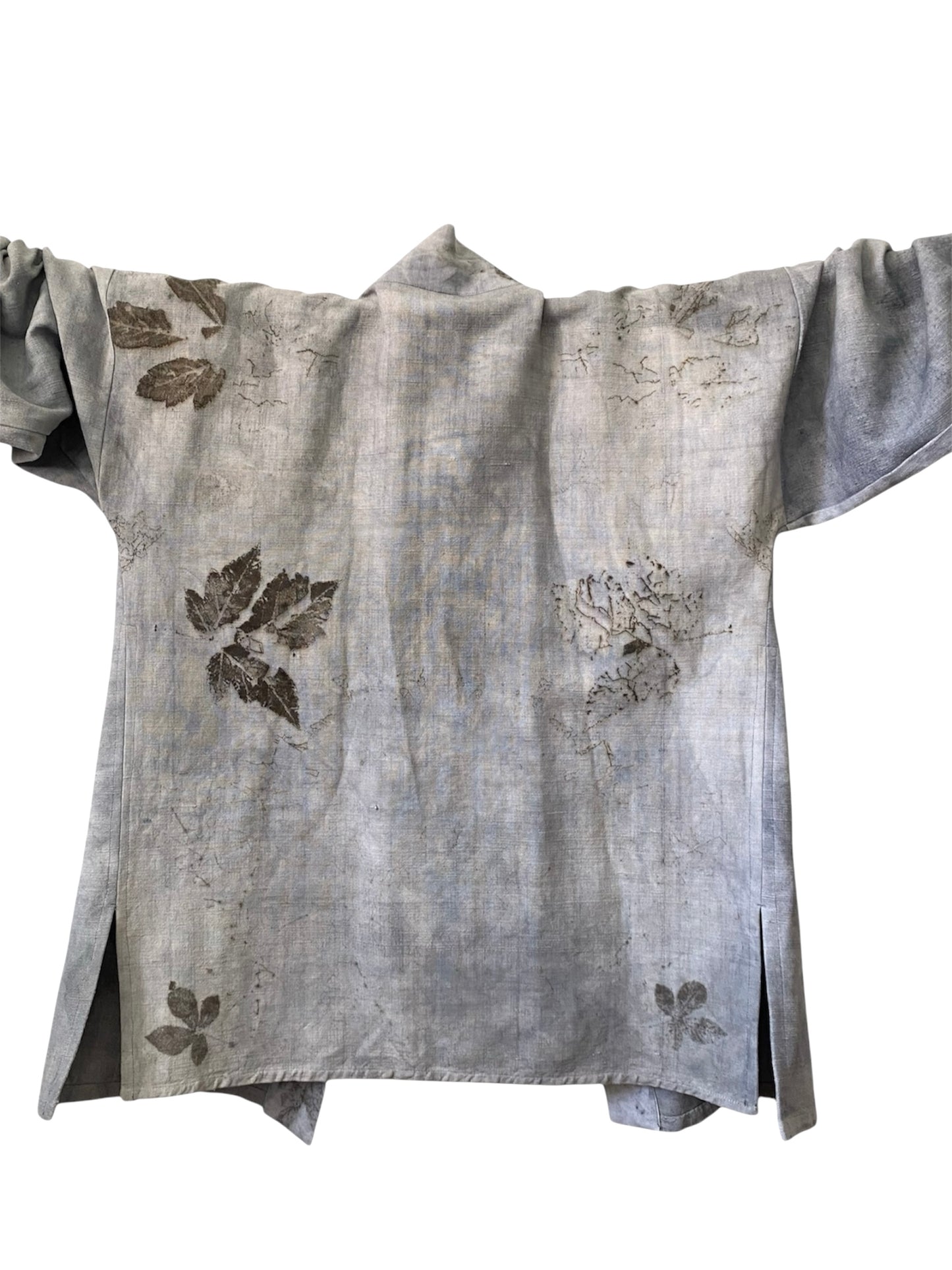 Kimono cotone grezzo tintura e stampa naturale