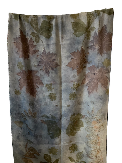 Stola lana tintura e stampa naturale