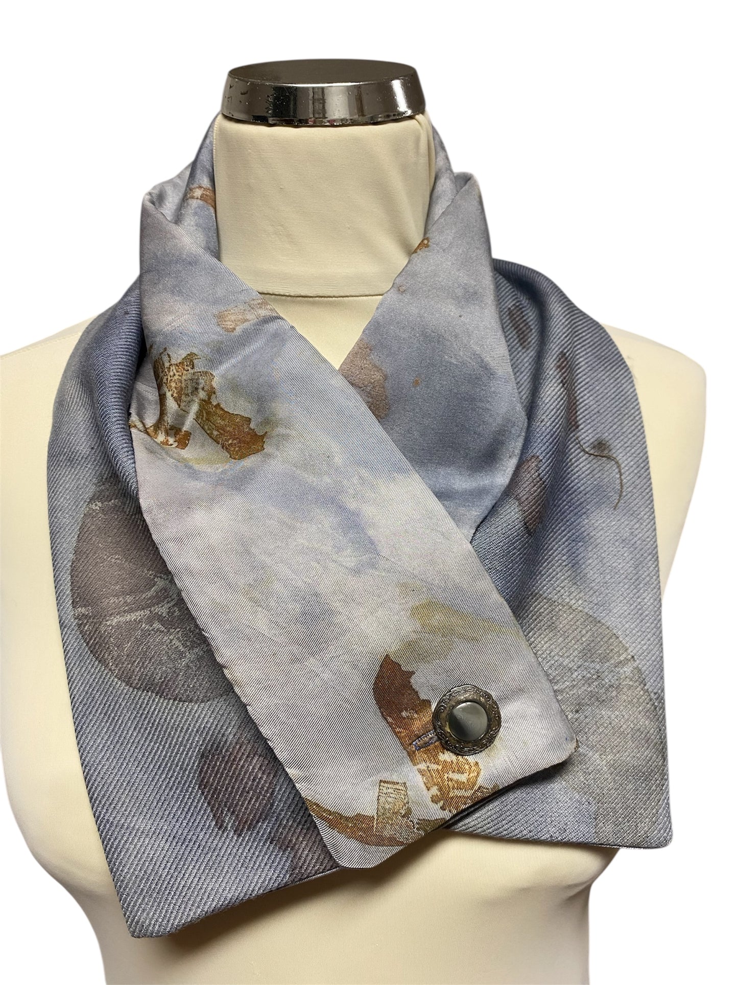 Collo lana tintura e stampa naturale