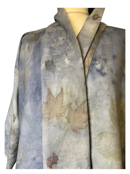 Giacca cappotto sfoderato stampa e tintura naturale