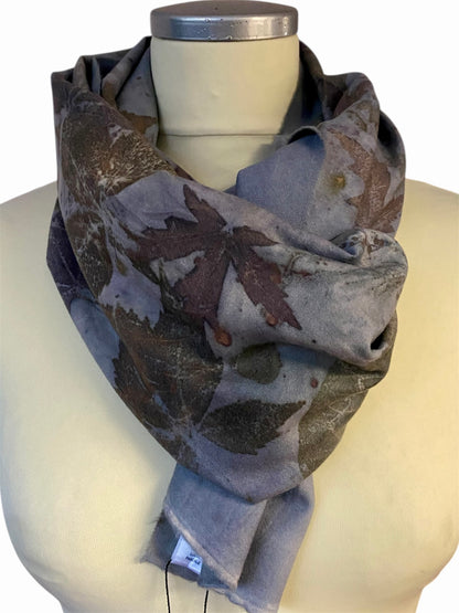 Sciarpa cashmere/lana stampa naturale