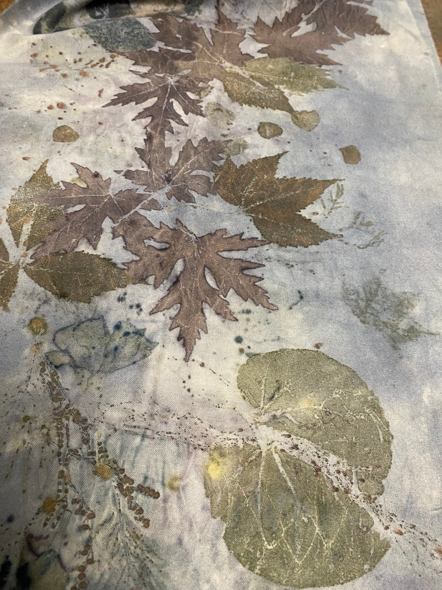 Sciarpa cashmere/lana stampa naturale