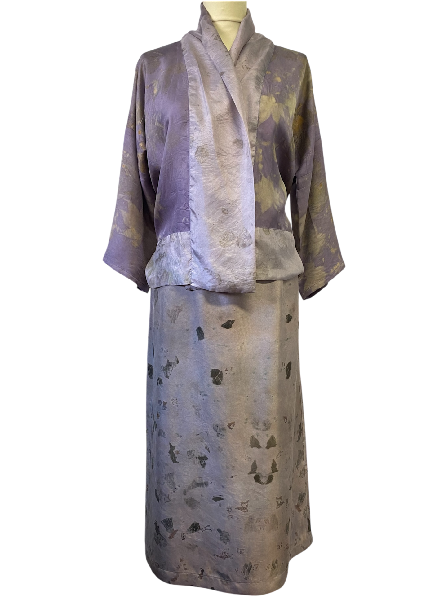 Kimono corto seta stampa naturale