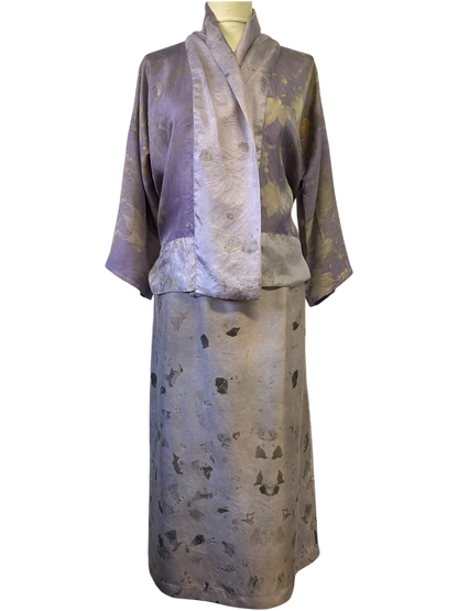 Kimono corto seta stampa naturale