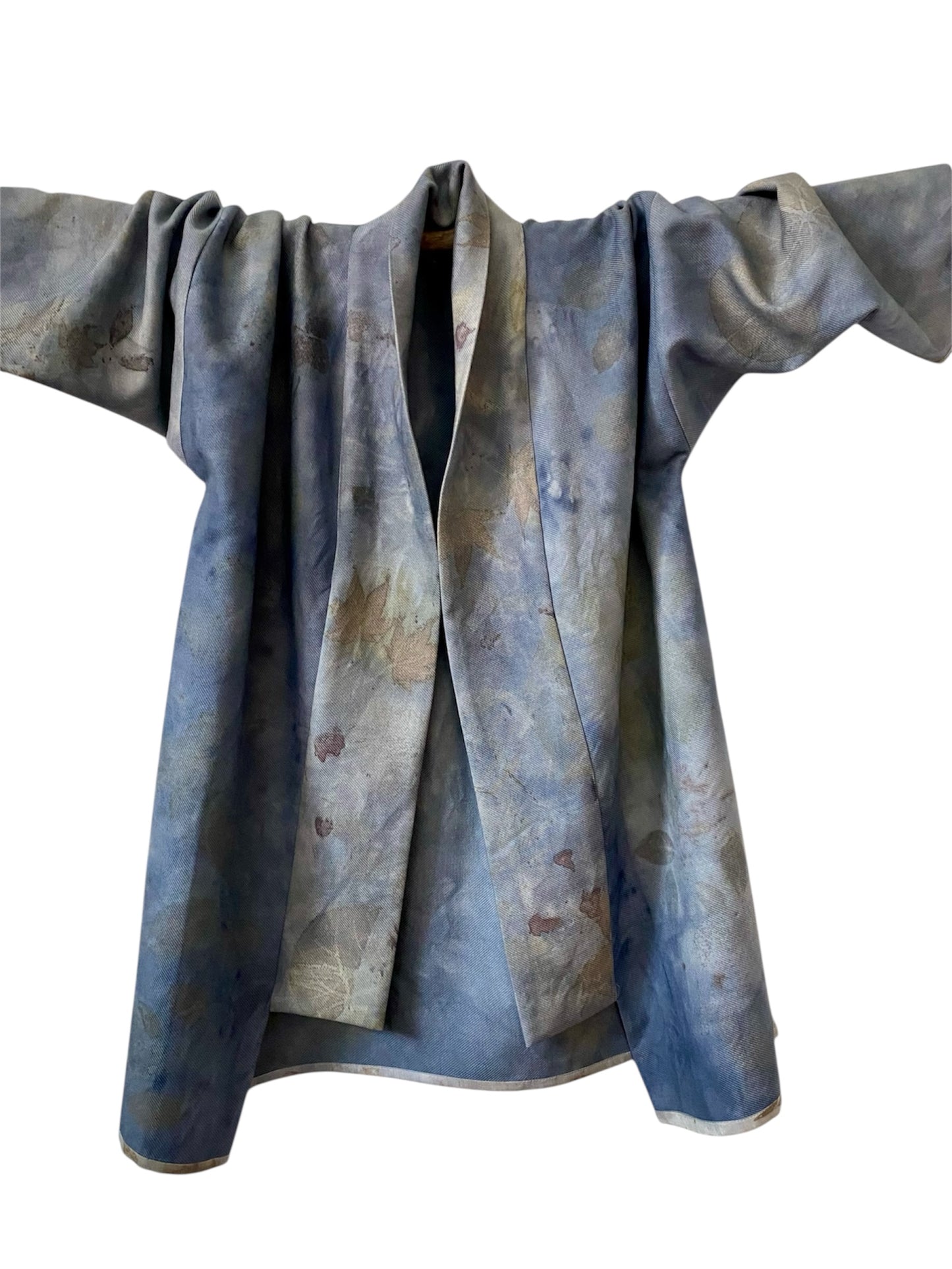 Giacca cappotto sfoderato stampa e tintura naturale