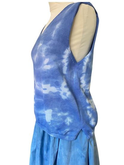 Gilet cotone maglia tintura naturale