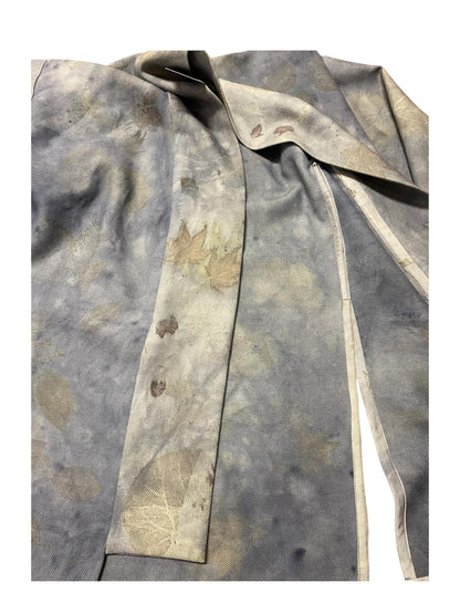 Giacca cappotto sfoderato stampa e tintura naturale