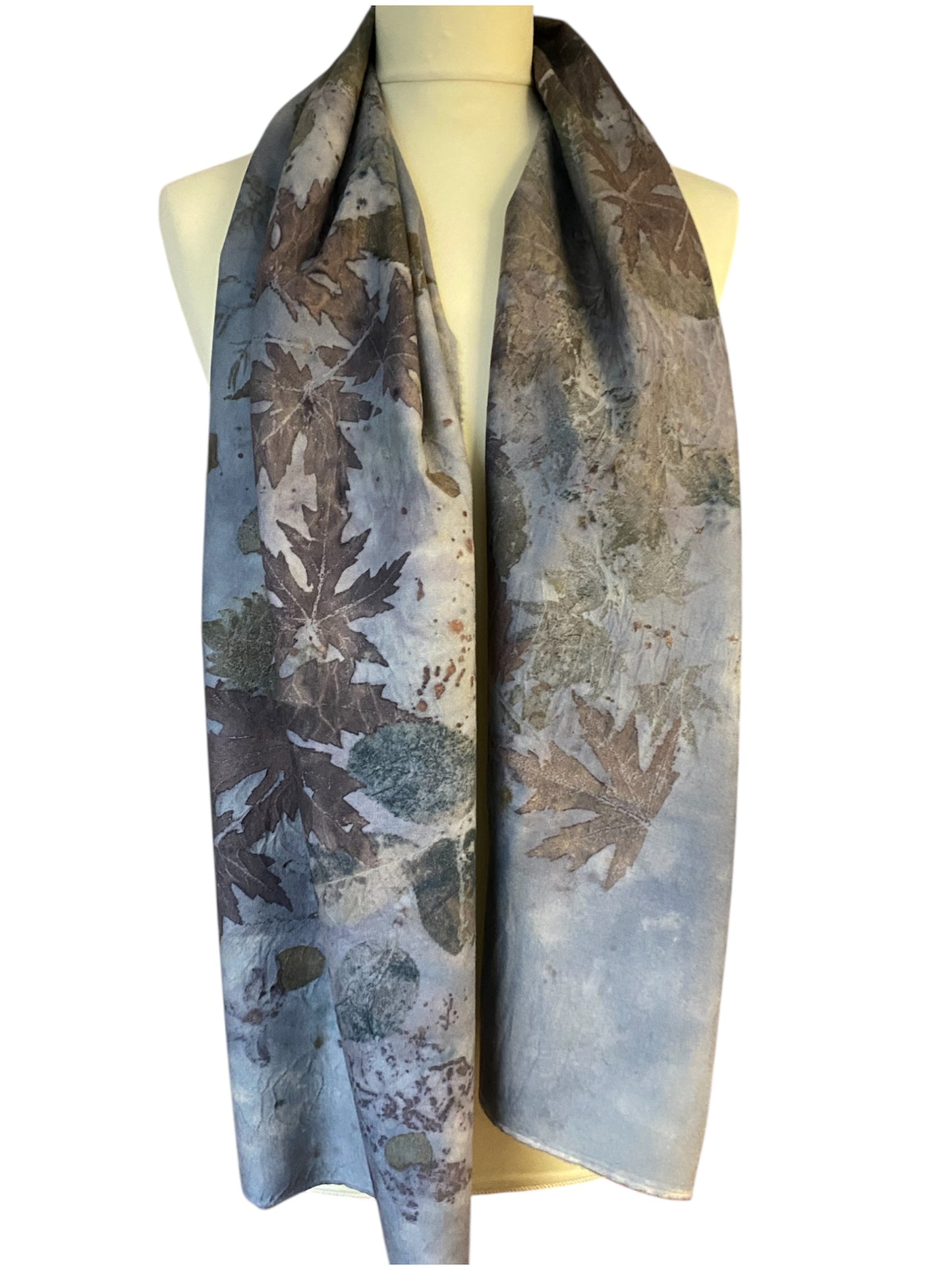 Sciarpa cashmere/lana stampa naturale