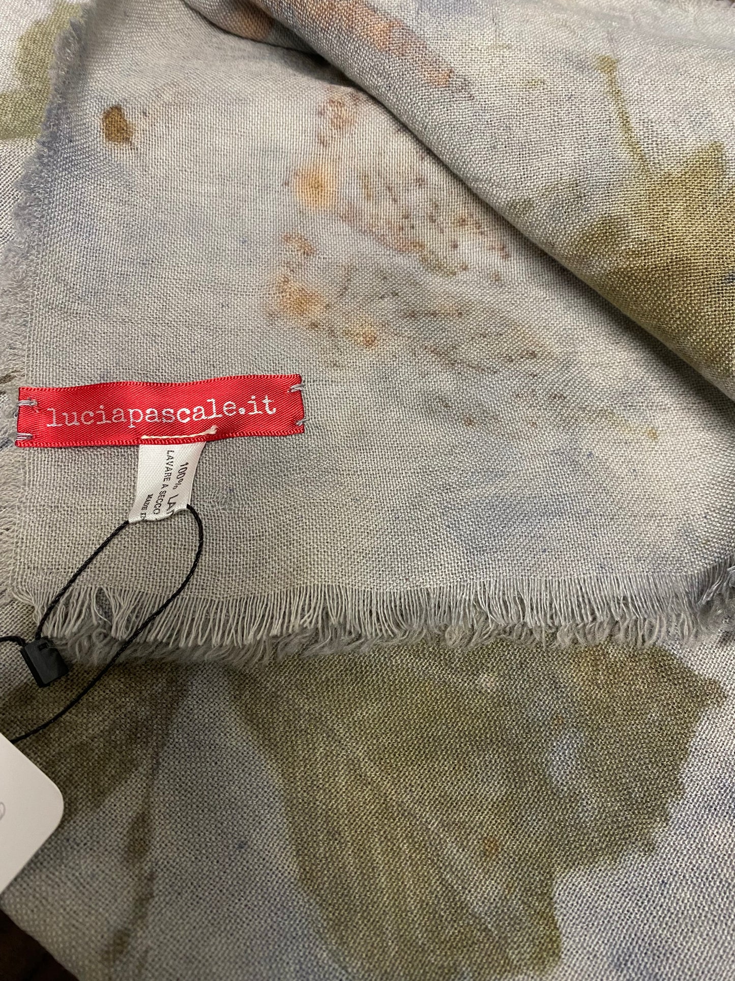 Stola lana tintura e stampa naturale