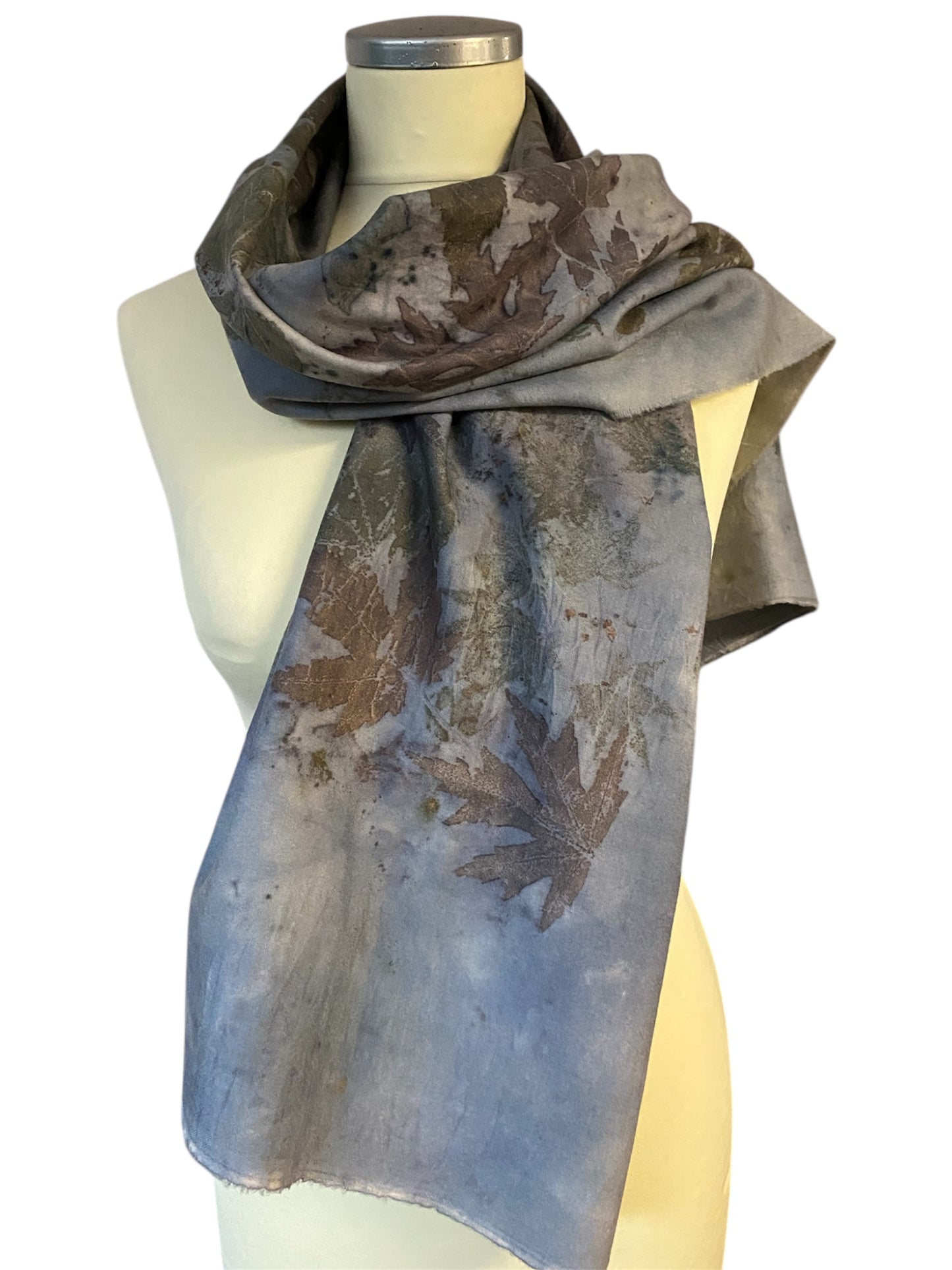 Sciarpa cashmere/lana stampa naturale