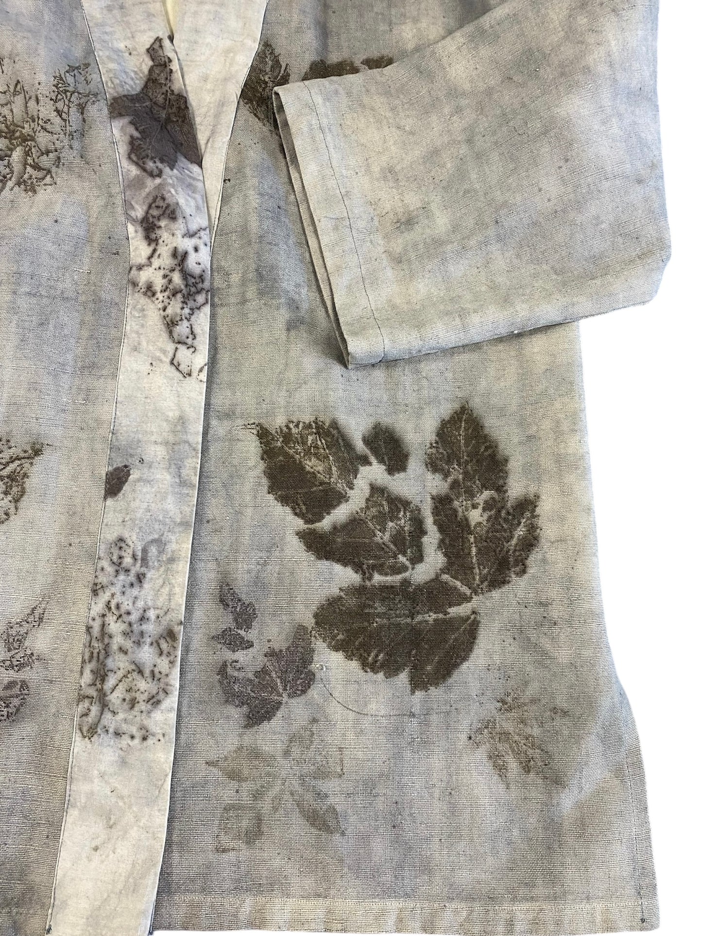 Kimono cotone grezzo tintura e stampa naturale