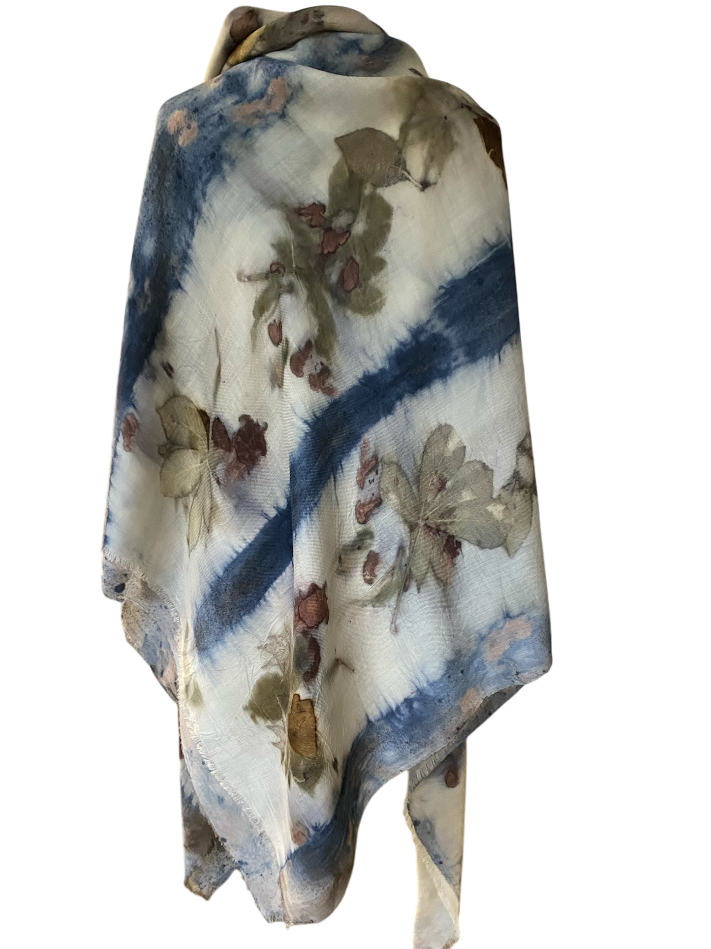 Stampa e tintura naturale maxi foulard