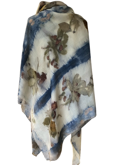 Stampa e tintura naturale maxi foulard