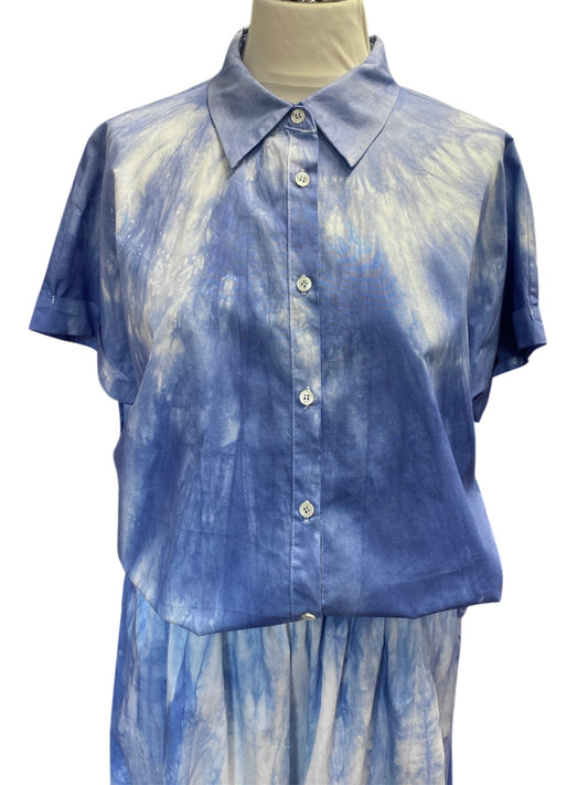 Camicia cotone tintura naturale indaco