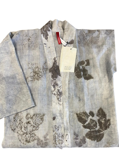 Kimono cotone grezzo tintura e stampa naturale