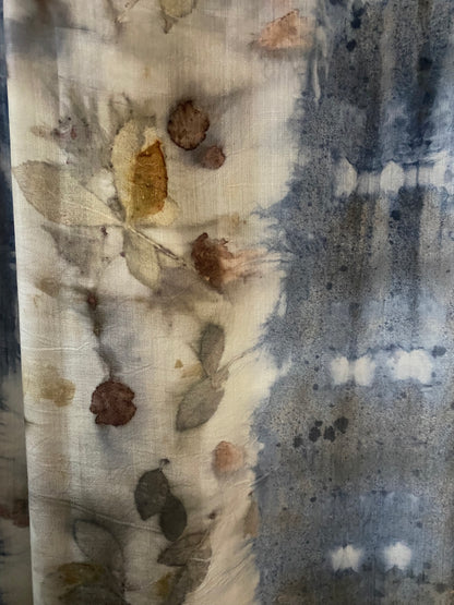 Stampa e tintura naturale maxi foulard