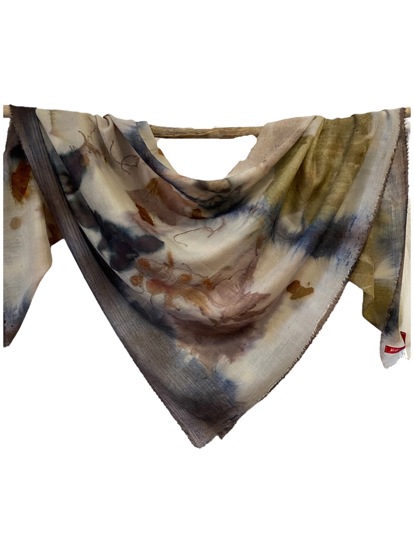 Maxi foulard lana tintura e stampa naturale