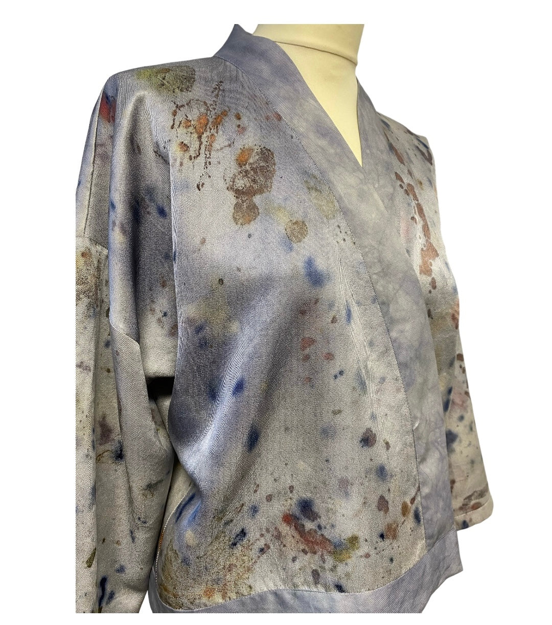 Kimono seta corto grigio